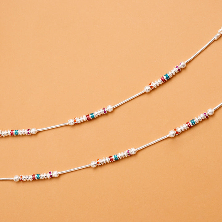 Classic Bead Chain Silver Anklet