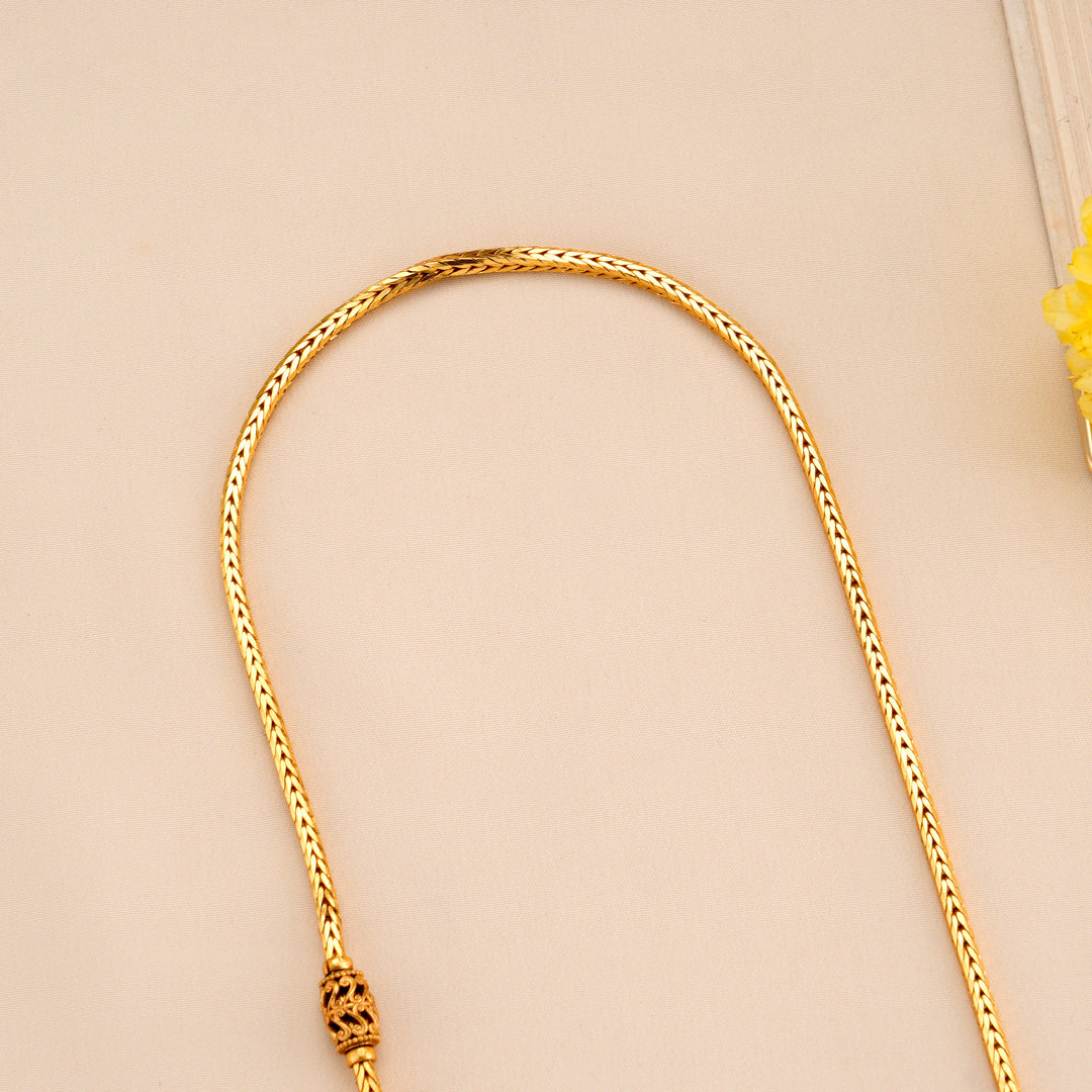 Antique Dhana Lakshmi Silver Mugappu Chain