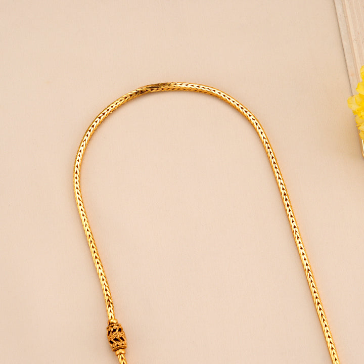 Antique Dhana Lakshmi Silver Mugappu Chain