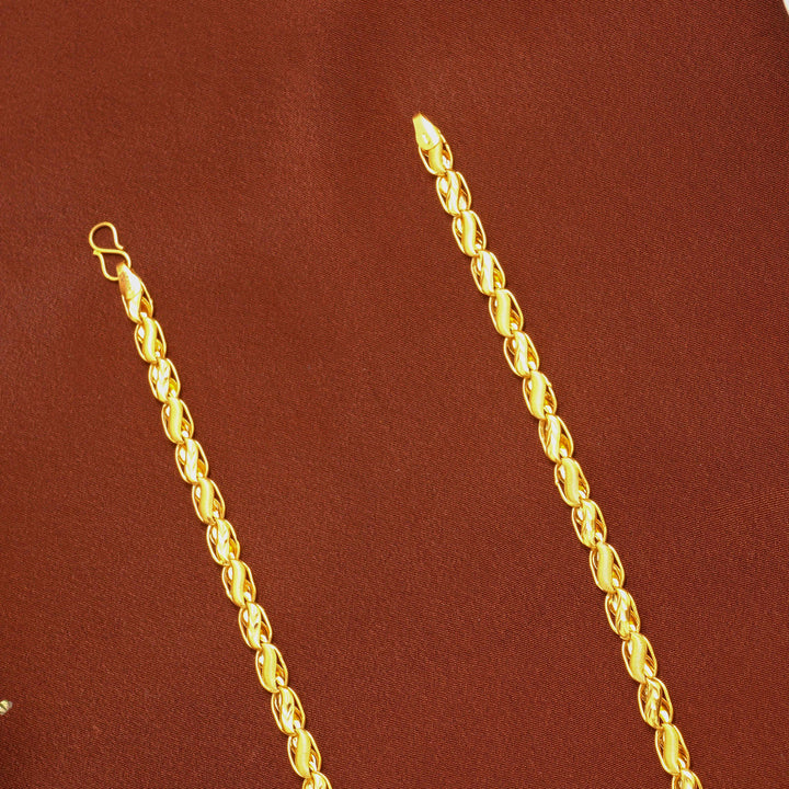 Modern Leaf Design Gold Chain for Men