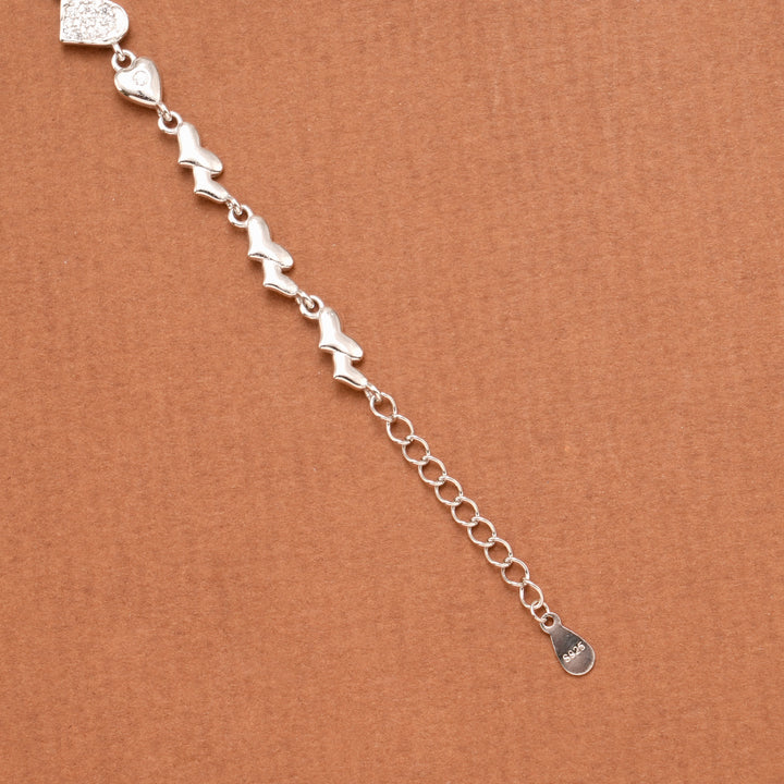 Trendy Dual Heart Silver Women’s Bracelet