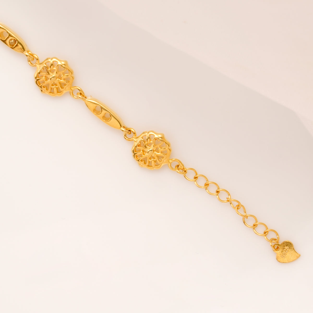 Floral Link Gold Plated Bracelet