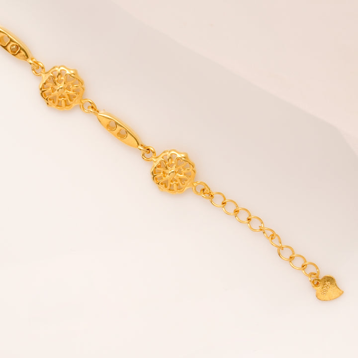 Floral Link Gold Plated Bracelet