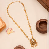 Antique Blooming Flower with Golden Drops Necklace Set