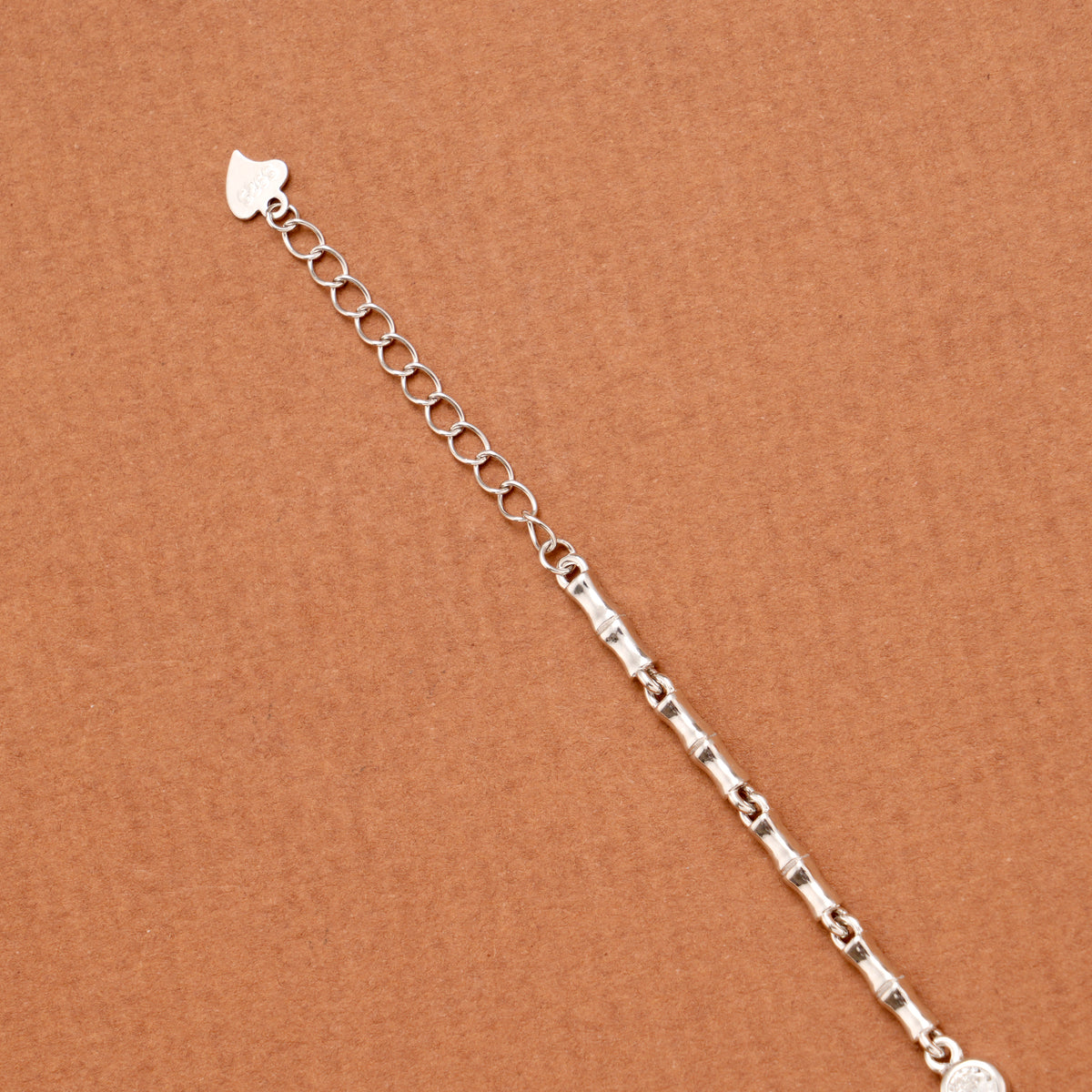 Modern Cuban Stone Floral Silver Bracelet