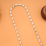 Modern Rectangular Link Silver Chain
