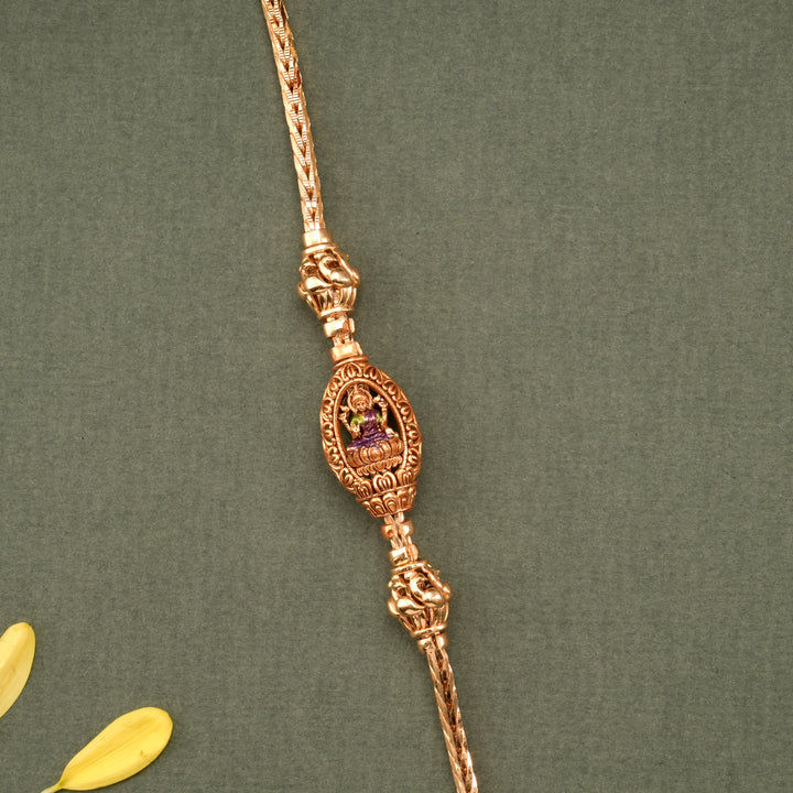 Goddess Lakshmi Oval Design Mugappu Chain