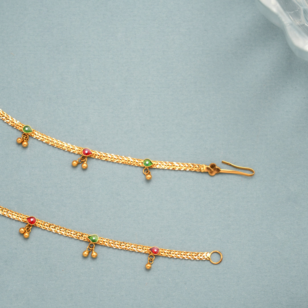 Classic Finely Enamel Gold Ear Chain