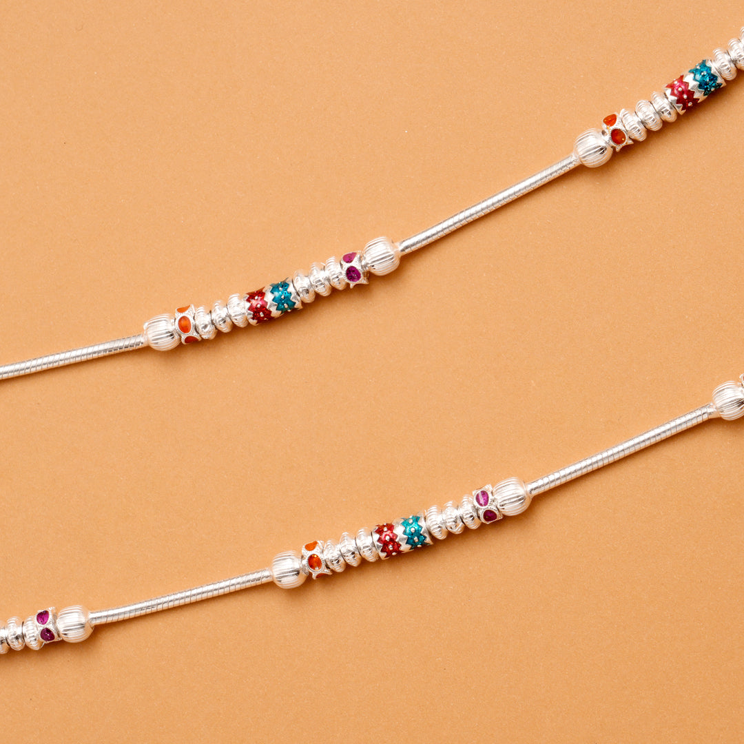 Classic Bead Chain Silver Anklet