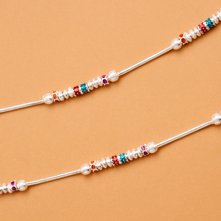 Classic Bead Chain Silver Anklet