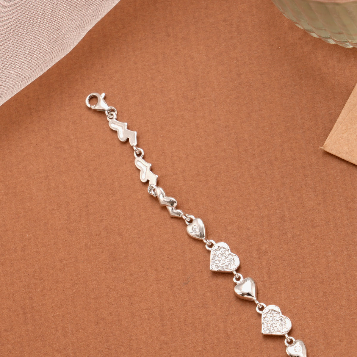 Trendy Dual Heart Silver Women’s Bracelet