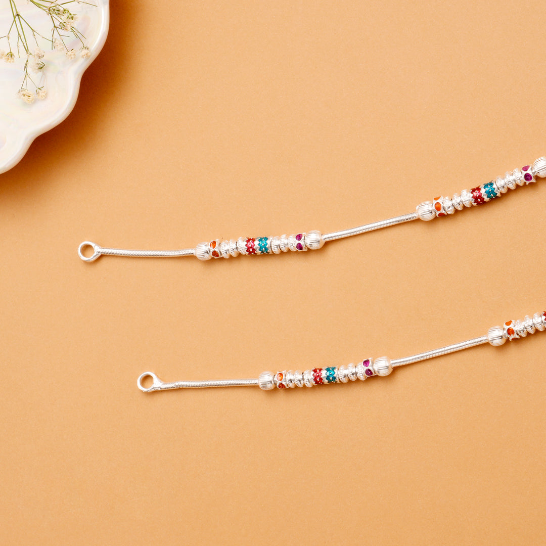 Classic Bead Chain Silver Anklet