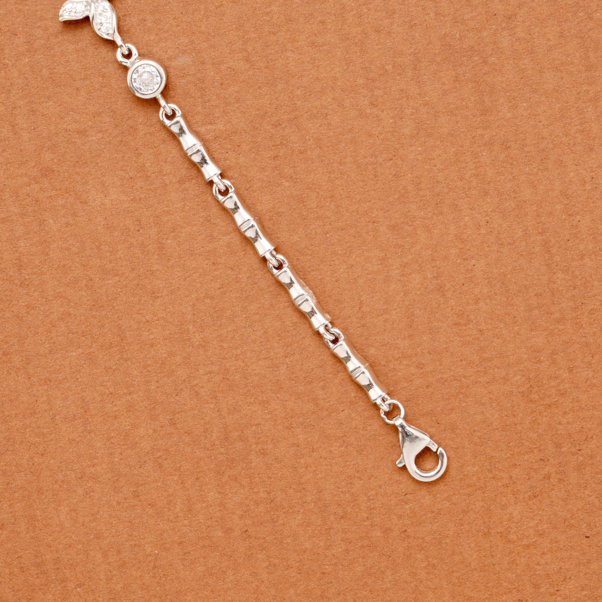 Modern Cuban Stone Floral Silver Bracelet