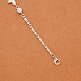 Modern Cuban Stone Floral Silver Bracelet