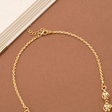 Gold Plated with Leaf Emerald Drops Necklace Set