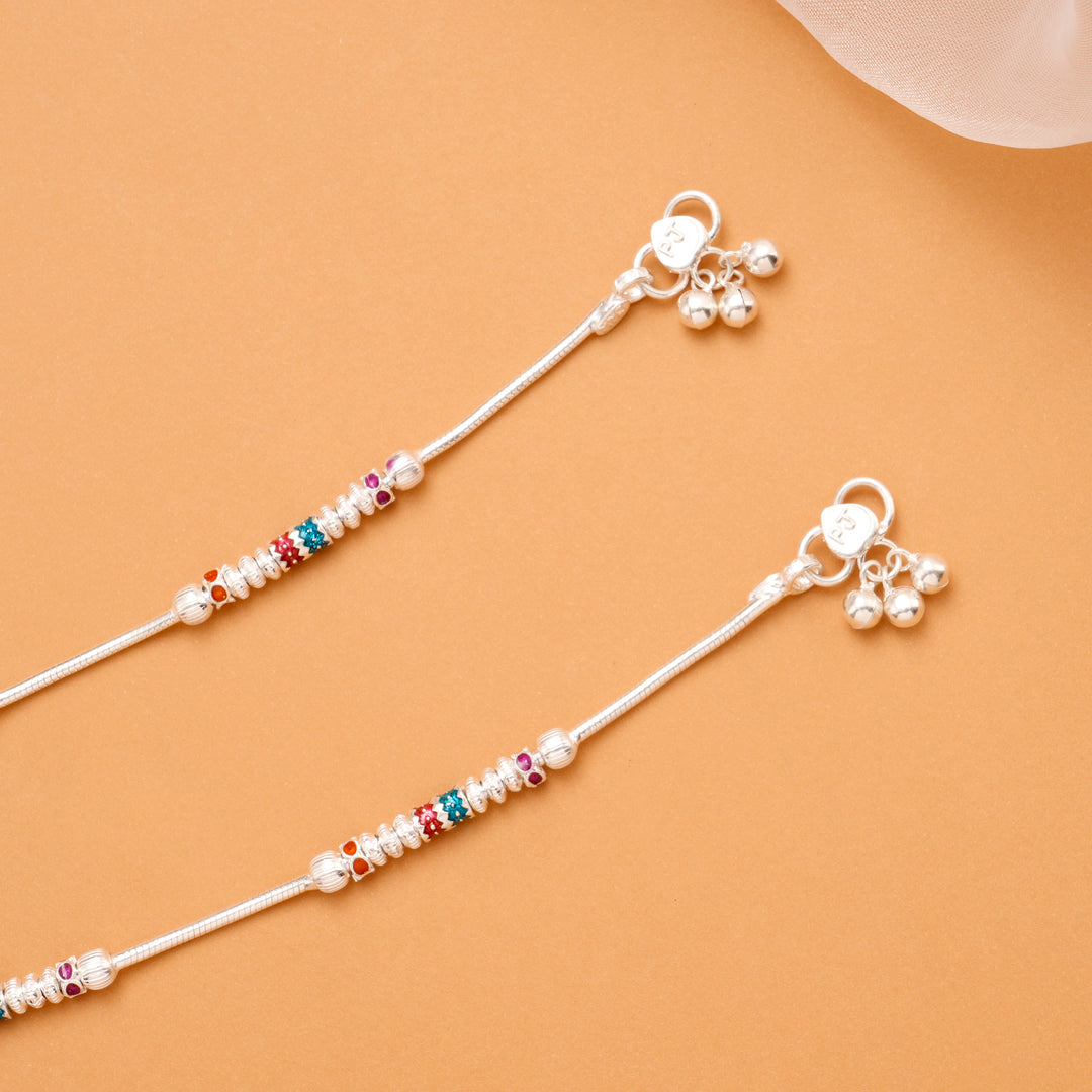 Classic Bead Chain Silver Anklet