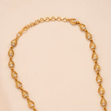Antique Blooming Flower with Golden Drops Necklace Set