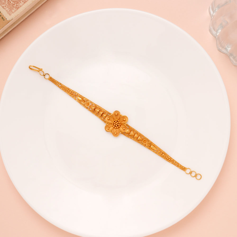 Blossom Flower Design Gold Bracelet for Women