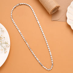 Lock Shape Model Stone Men’s Silver Chain