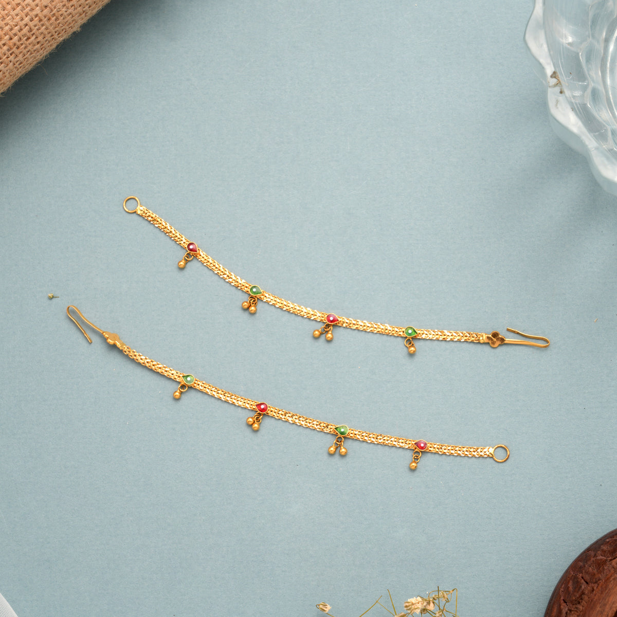 Classic Finely Enamel Gold Ear Chain