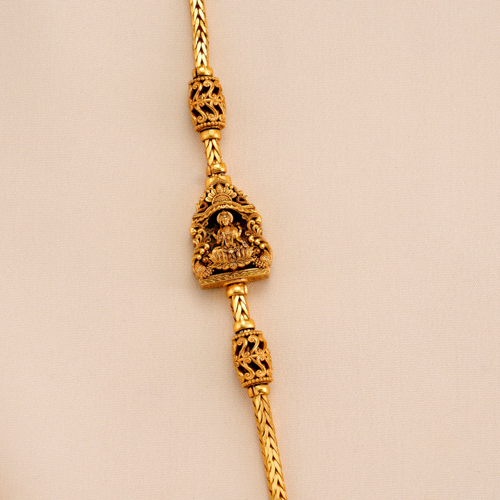 Antique Dhana Lakshmi Silver Mugappu Chain