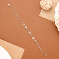 Modern Cuban Stone Floral Silver Bracelet