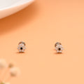 Silver Bloom White with Blue Colour Stud