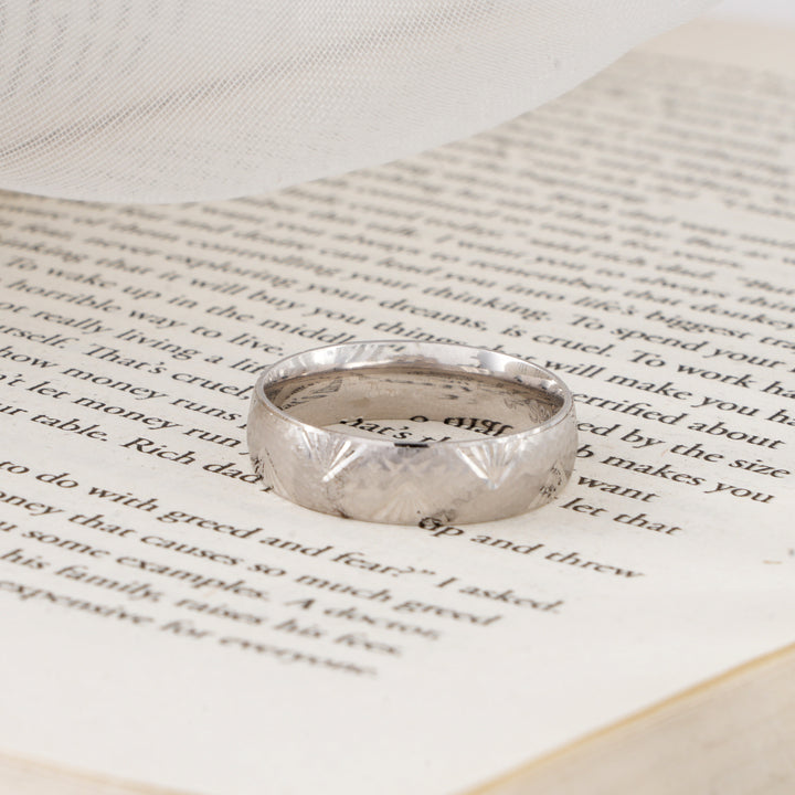 Elegant Meteorite Silver Men’s Ring