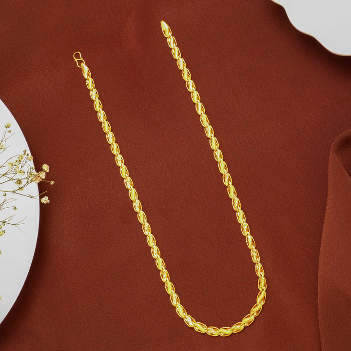 Modern Leaf Design Gold Chain for Men