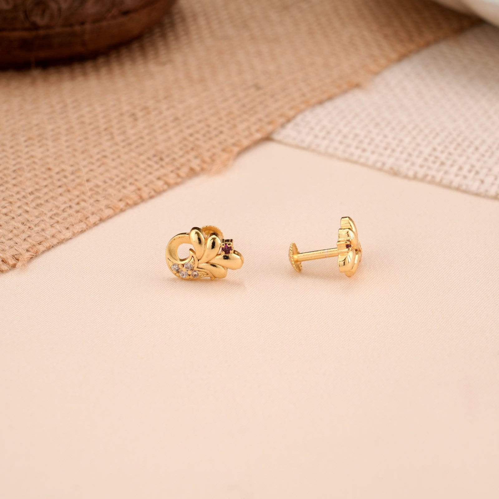 Blooming Flower Casting Golden Stud