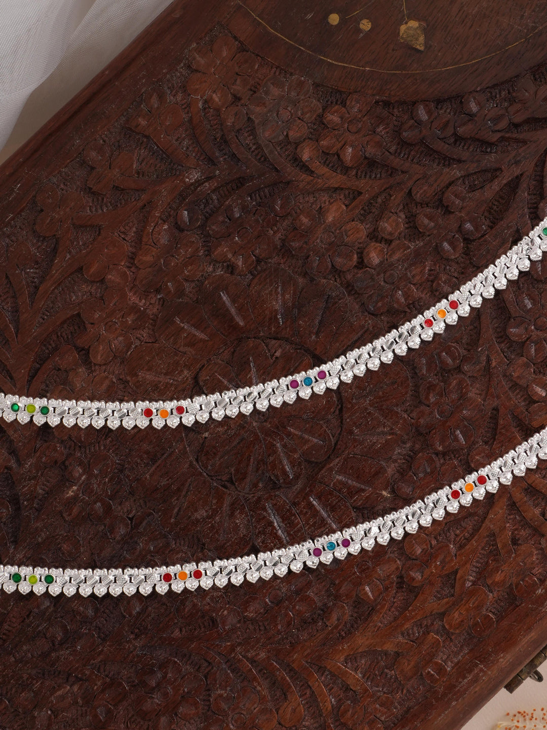 Thilakam Drops Silver Anklet
