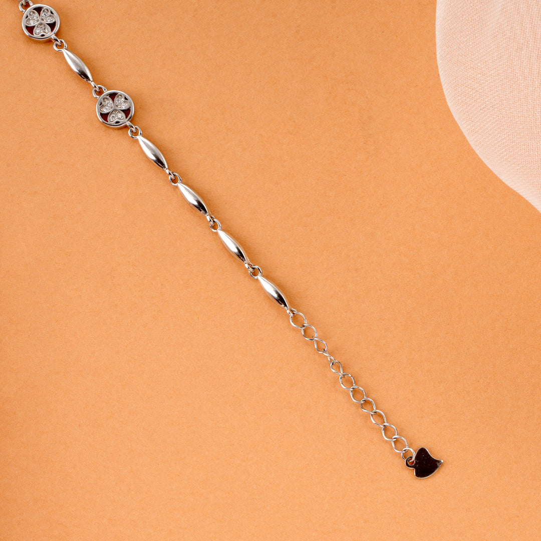 Flower Style Silver Women's Bracelet