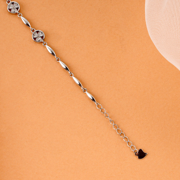 Flower Style Silver Women's Bracelet