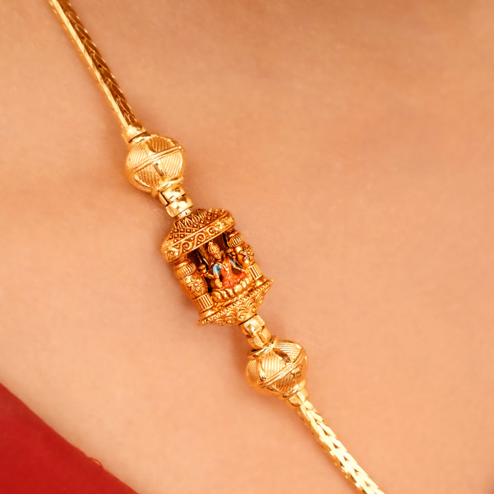 Golden Divine Lakshmi Mugappu Chain