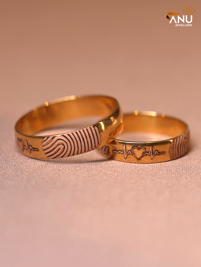 Heart Beat Fingerprint And Name Ring