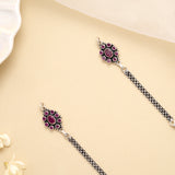 Antique Floral Crown Classic Silver Anklet