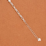 Elegant Stone Infinity Loop Link Silver Bracelet