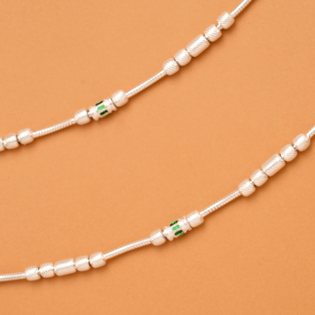 Elegant Balls Flower Silver Anklet