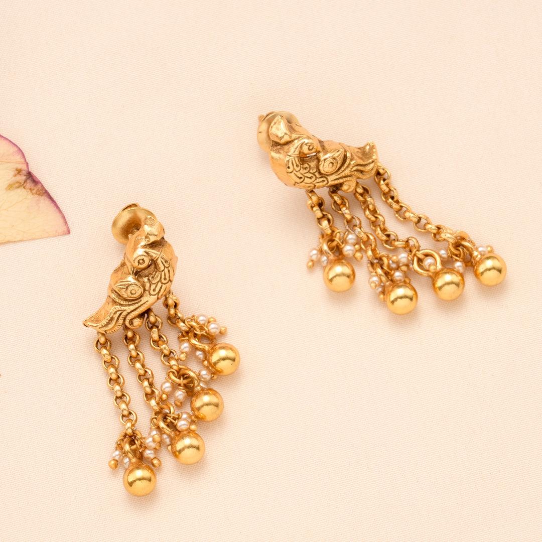 Multi Layer Golden Lakshmi Temple Necklace Set