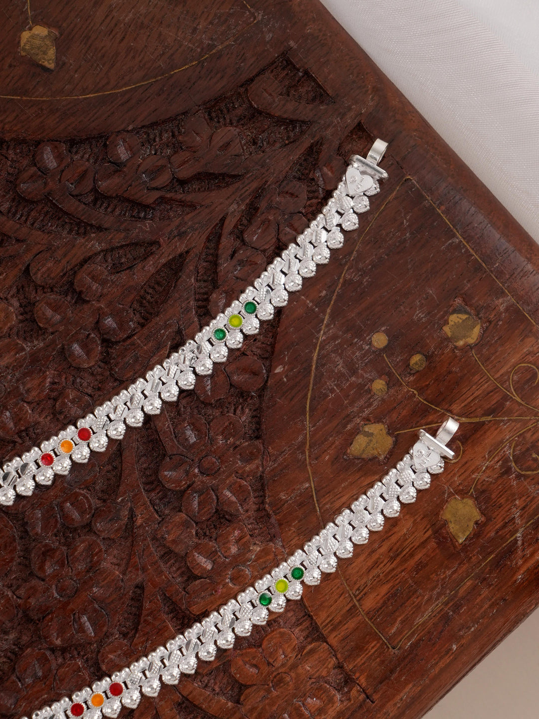 Thilakam Drops Silver Anklet