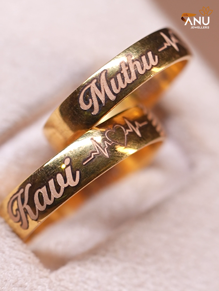 Heart Beat Fingerprint And Name Ring