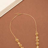 Classic Circle Blue Enamel Golden Necklace Set