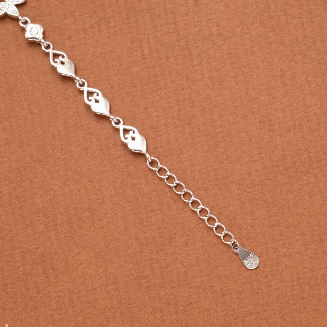 Butterfly with Stone Silver Women’s Bracelet