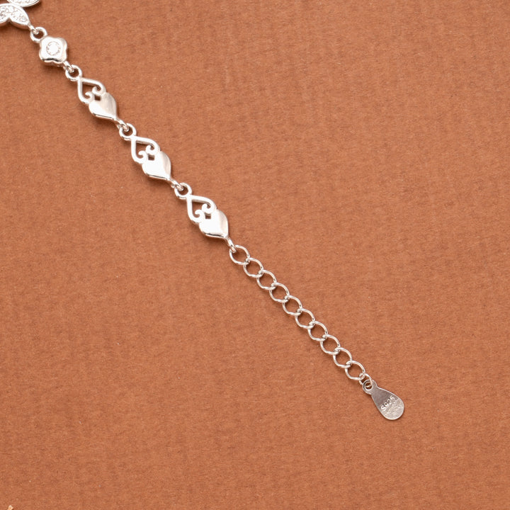 Butterfly with Stone Silver Women’s Bracelet