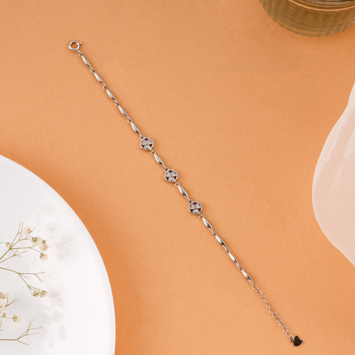 Flower Style Silver Women's Bracelet