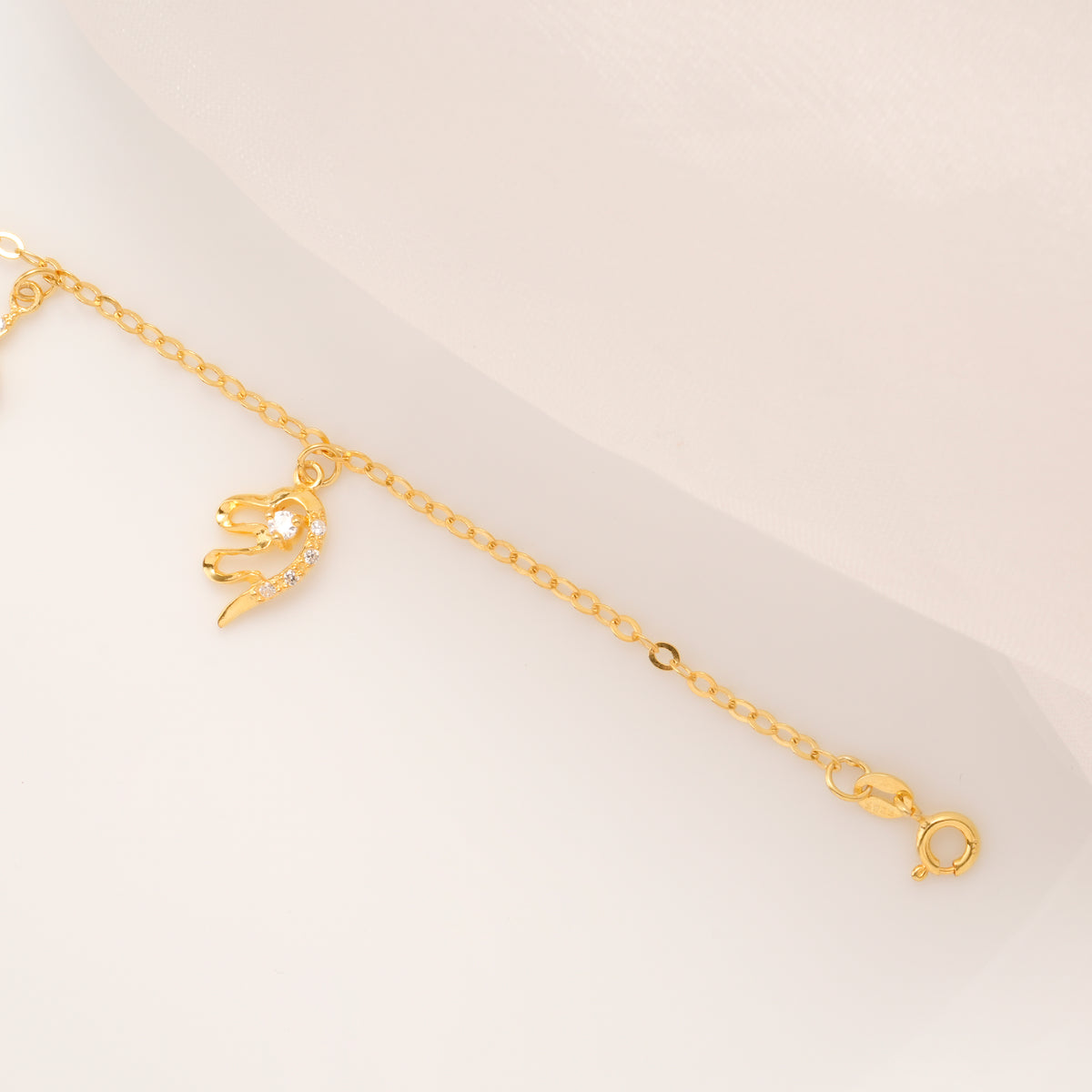 Lucky Charm Trio Silver Golden Bracelet