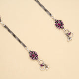 Antique Floral Crown Classic Silver Anklet
