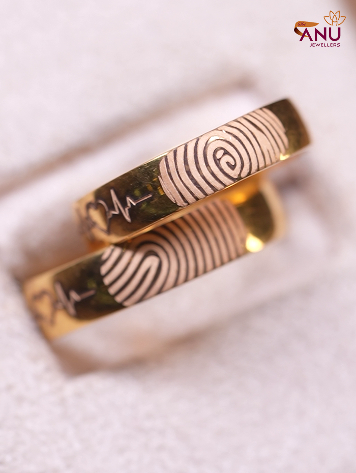 Heart Beat Fingerprint And Name Ring