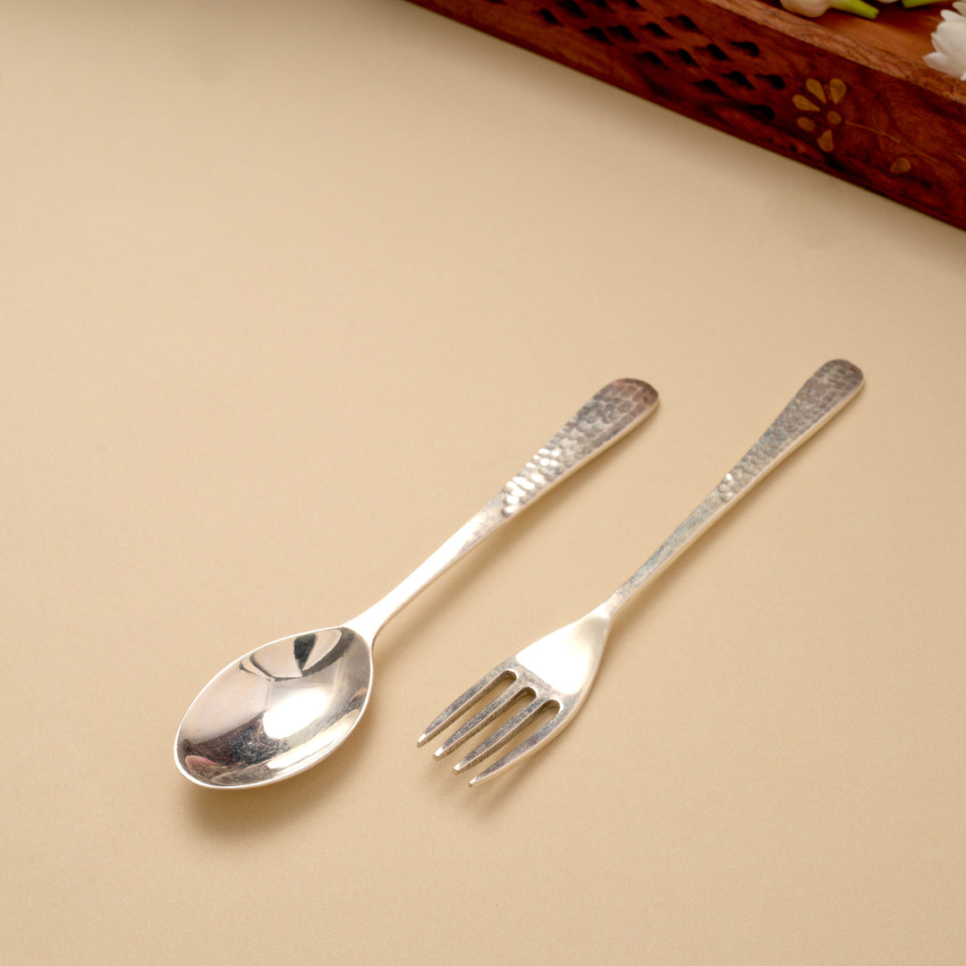 Playful Micky Mouse Silver Dinner Set