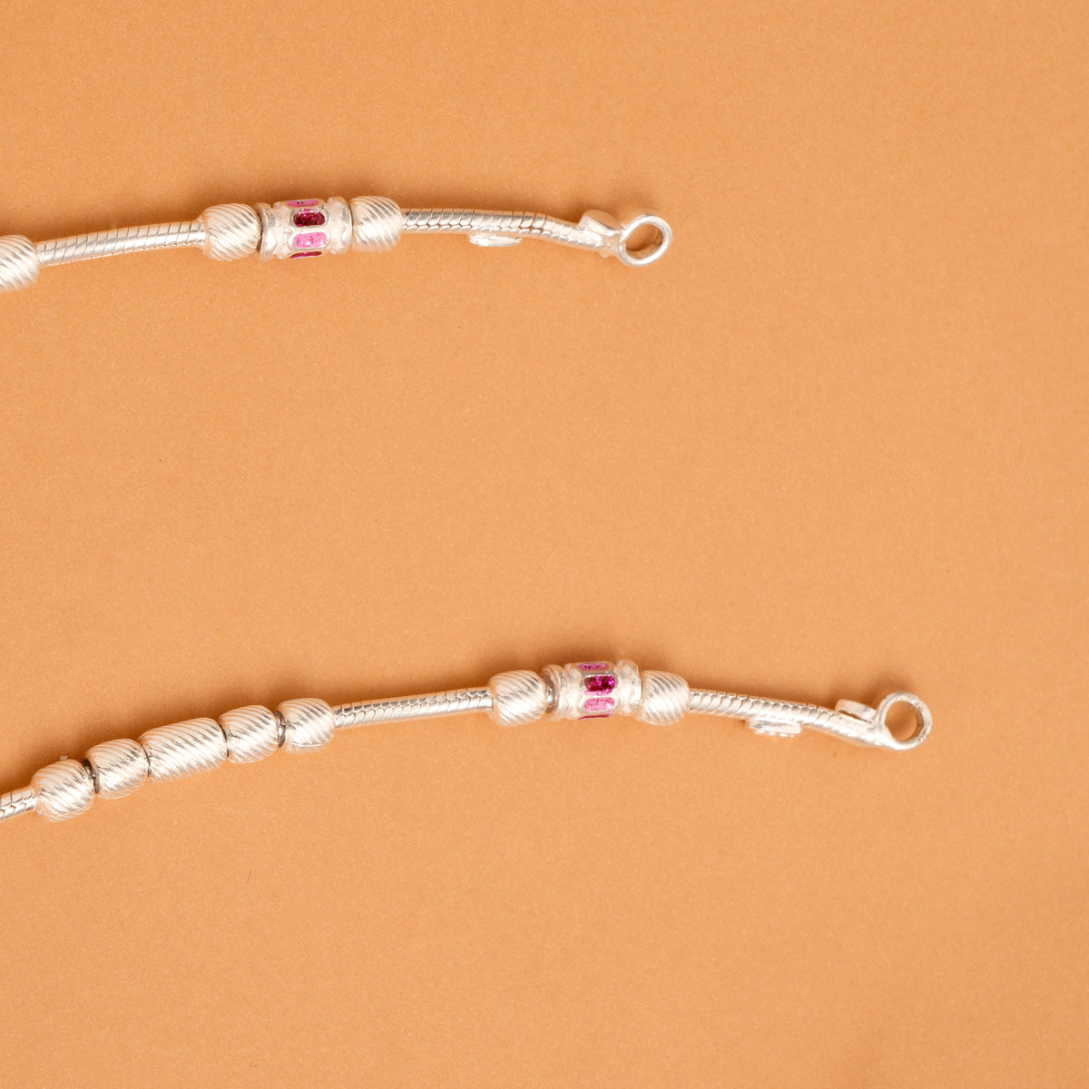 Elegant Balls Flower Silver Anklet